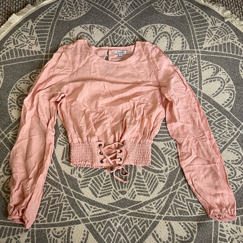 Love fire small pink long sleeve top
